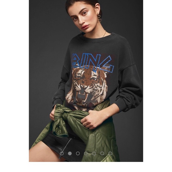 Anine Bing Tiger Sweatshirt - Black XS - Picture 4 of 8